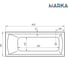 Акриловая ванна 1Marka 160х70 см MODERN в наборе 4 в 1: прямоугольная фронтальная панель, усиленный металлический каркас, слив-перелив хром 01мод1670кп 29