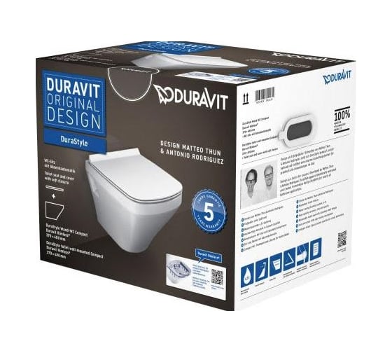 Подвесной унитаз DURAVIT Set Durastyle Compact Rimless, Сиденье SoftClose 00000061580