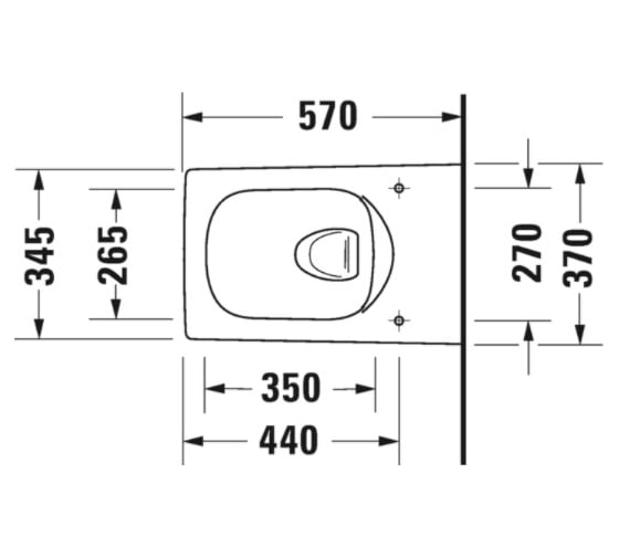 Подвесной унитаз DURAVIT 2511090000 VIU 370x570 мм, Rimless, комплект креплений 00000069957