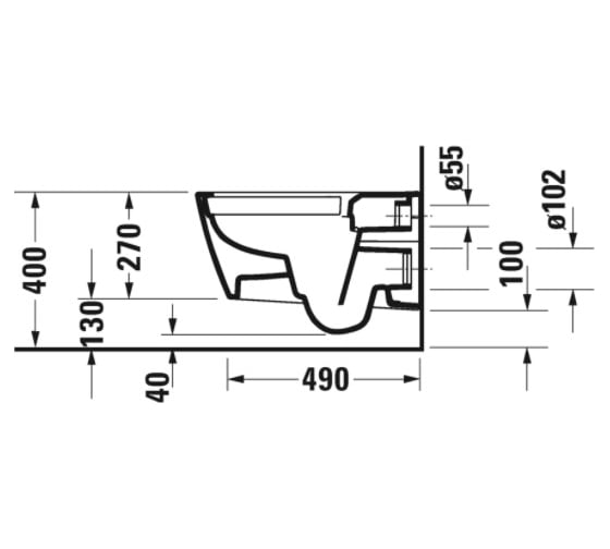 Подвесной унитаз DURAVIT 2511090000 VIU 370x570 мм, Rimless, комплект креплений 00000069957