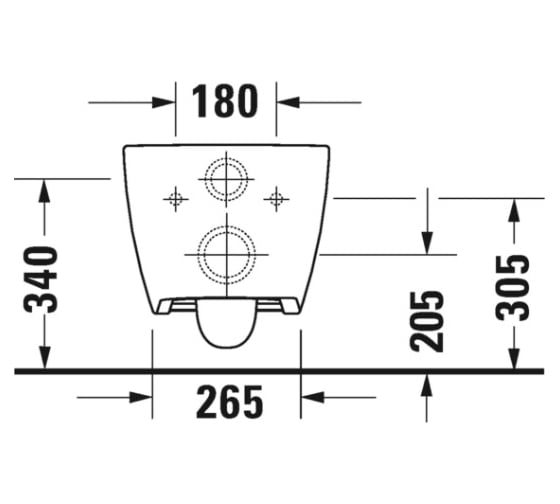 Подвесной унитаз DURAVIT 2511090000 VIU 370x570 мм, Rimless, комплект креплений 00000069957
