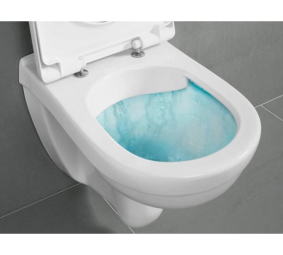 Подвесной унитазом с открытым смывным краем Villeroy & Boch в сборе с крышкой 00000056229 5660HRR1