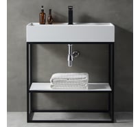 Консоль с раковиной ABBER Stein напольная, белая матовая AS2630