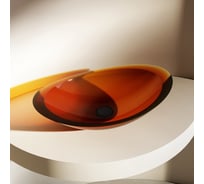 Раковина накладная ABBER Kristall прозрачная, коричневая AT2808Opal