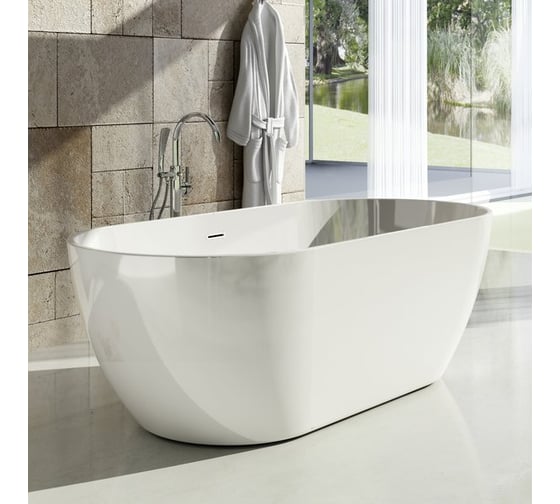 Ванна RAVAK FREEDOM O 1690x800 белая, отдельно стоящая (слив-перелив - белый) XC00100044