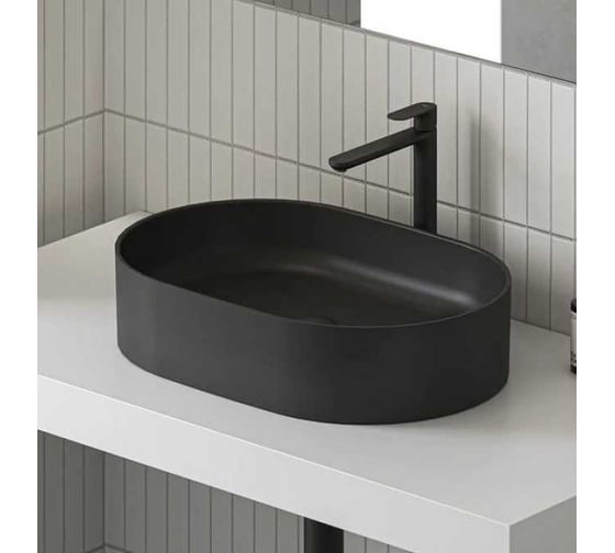Умывальник RAVAK CERAMIC 550 O SLIM черный матовый XJX0D155000