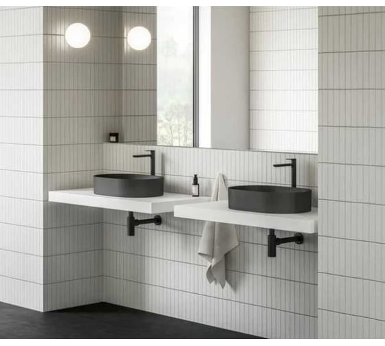 Умывальник RAVAK CERAMIC 550 O SLIM черный матовый XJX0D155000