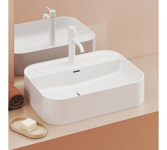 Умывальник RAVAK CERAMIC 550 R SLIM Shelf белый XJX01155005