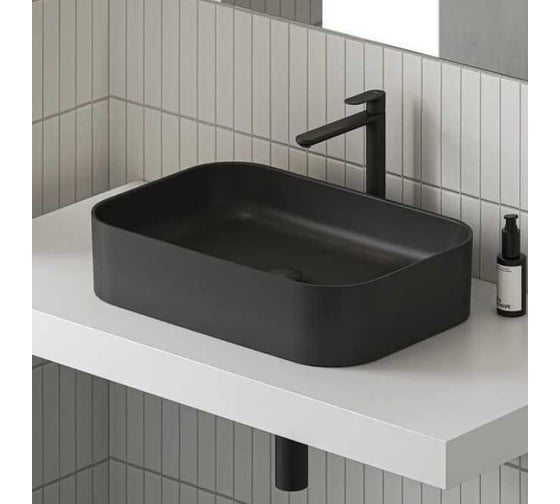 Умывальник RAVAK CERAMIC 550 R SLIM черный матовый XJX0D155001