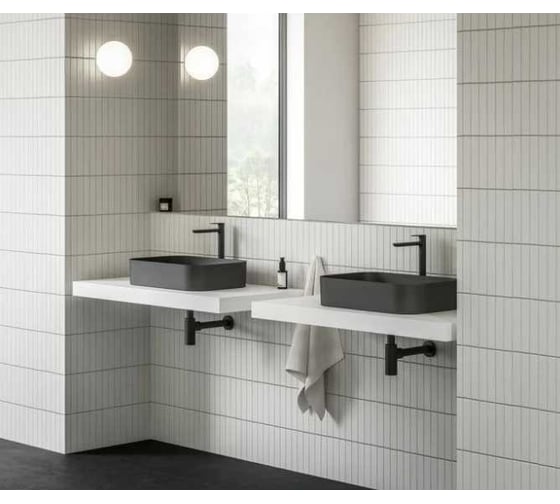 Умывальник RAVAK CERAMIC 550 R SLIM черный матовый XJX0D155001