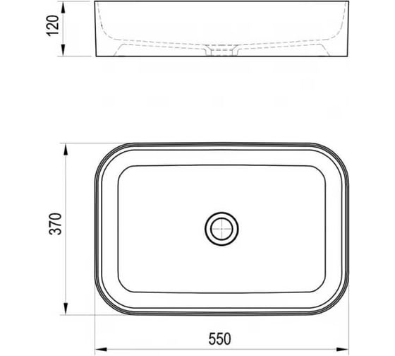 Умывальник RAVAK CERAMIC 550 R SLIM черный матовый XJX0D155001