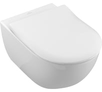 Подвесной безободковый унитаз Villeroy & Boch Subway 2.0 с крышкой-сиденьем Slimseat 5614R201