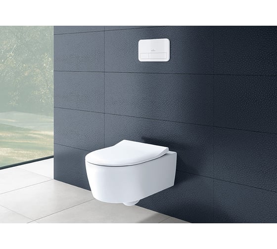 Подвесной унитаз Villeroy & Boch Avento с крышкой-сиденьем Slimseat 5656RS01