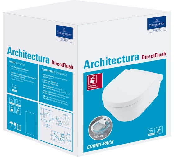 Унитаз Villeroy & Boch Architectura DirectFlush с сиденьем SoftClosing 4694 HR01 00000083040
