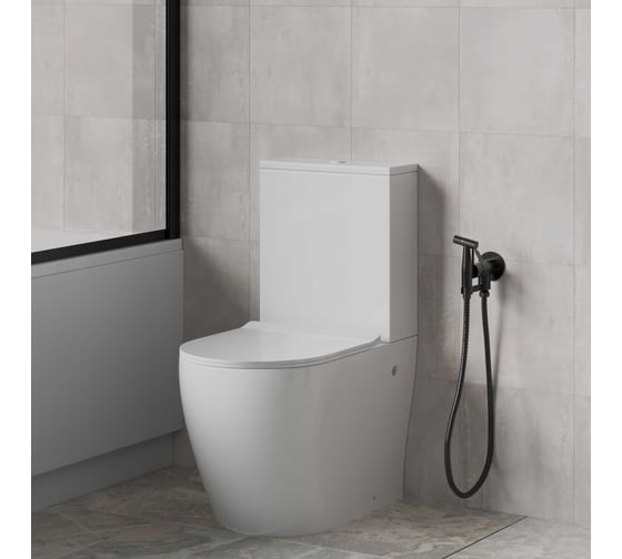 Унитаз-компакт Paini URBATEC BTW 605x370x800 мм, Rimless Cox, с сиденьем, выпуск Vario, белый глянец 61626