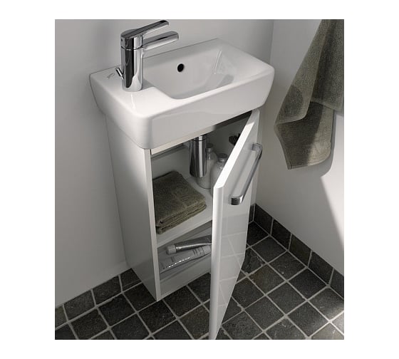 Раковина GEBERIT 276350000 Renova Compact с полочкой слева, с отверстием под смеситель 00000045319