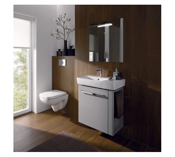 Раковина GEBERIT 226165000 Renova Compact с полочкой справа, 650х370 мм 00000046697