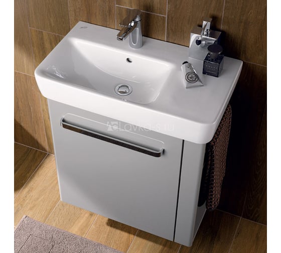 Раковина GEBERIT 226165000 Renova Compact с полочкой справа, 650х370 мм 00000046697