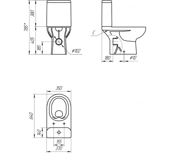 Унитаз-компакт CERSANIT S-KO-SFU011-3/5-COn-S-DL-w STREET FUSION NEW CLEAN ON 011 3/5, 00000067916