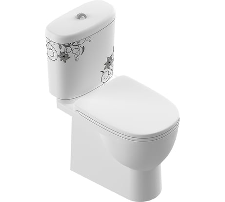 Унитаз-компакт Sanita Luxe Art Flora микролифт быстросъемное 00012472 16471929