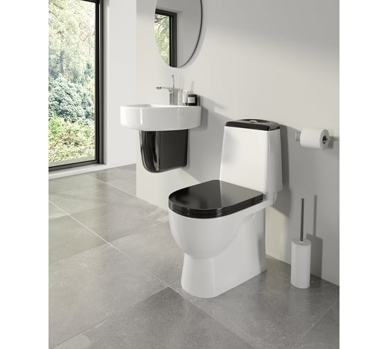 Унитаз-компакт Sanita Luxe Best с сиденьем микролифт, быстросъемное 00017407 WC.CC/Best/2-DM/BLK.G/S1