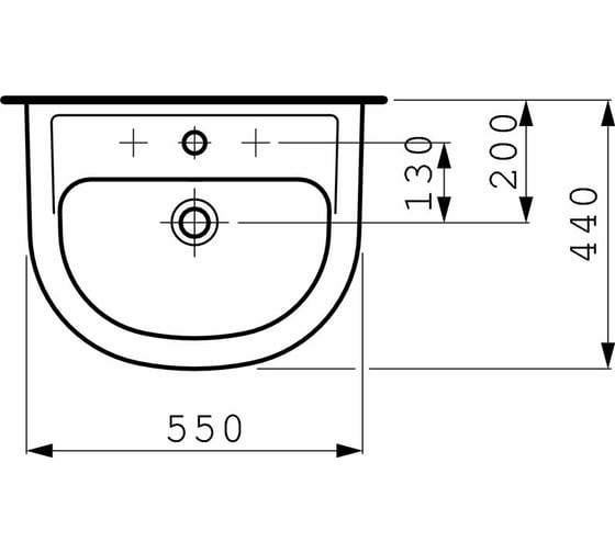 Раковина Laufen Pro 550х440 мм, с отверстием для смесителя 8.1095.1.000.104.1 00025298