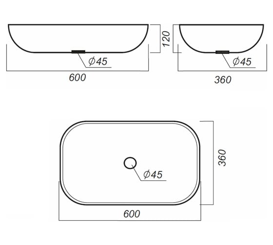 Накладной умывальник Sanita Luxe Infinity 60 00060803 1AX169WBXX000