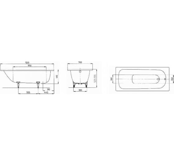 Ванна Kaldewei SANIFORM PLUS 361-1 размер 1500х700х410, Easy clean 111600013001 00022115