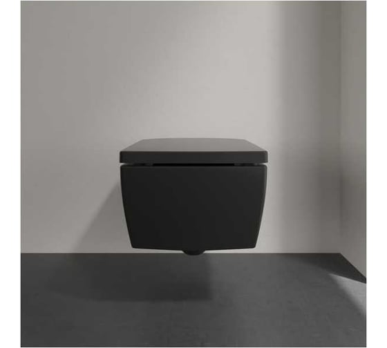 Подвесной унитаз Villeroy & Boch 4633 R0 R7 Memento 2.0 Pure Black, CeramicPlus (без сиденья) Villeroy&Boch (335925) 00335925