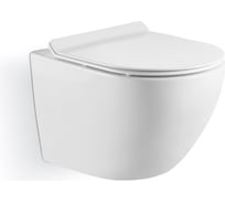 Подвесной унитаз IBERICA BLANCA BILBAO Mini белый, торнадо, тонкое сиденье дюропласт, soft close, IB.BLM.234.1B1
