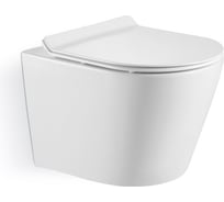 Подвесной унитаз IBERICA BLANCA BURGOS Mini белый, торнадо, тонкое сиденье дюропласт, soft close, IB.BRM.234.1B1