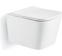 Подвесной унитаз IBERICA BLANCA TOLEDO Mini белый, торнадо, тонкое сиденье дюропласт, soft close, IB.TLM.234.1B1