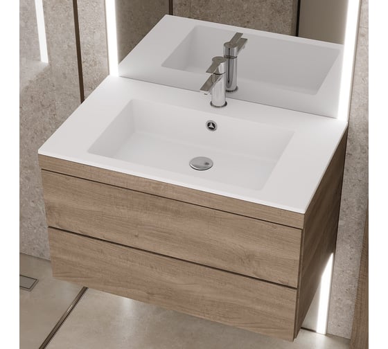 Раковина для ванной полувстраиваемая Uperwood Megan_80 см, белая матовая 45481000002