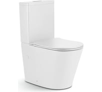 Напольный унитаз IBERICA BLANCA BURGOS безободковый, белый, тонкое сиденье дюропласт, soft close, IB.BRG.121.1B1