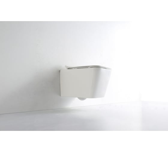Подвесной унитаз IBERICA BLANCA TOLEDO безободковый, белый, тонкое сиденье дюропласт, soft close, IB.TLD.231.1B1
