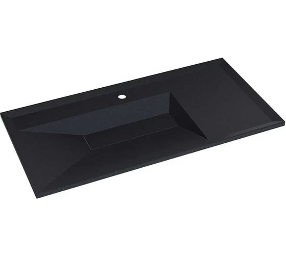 Раковина кварцевая для ванной Uperwood Lotus Quartz_100 см, черная матовая, космос 29192036