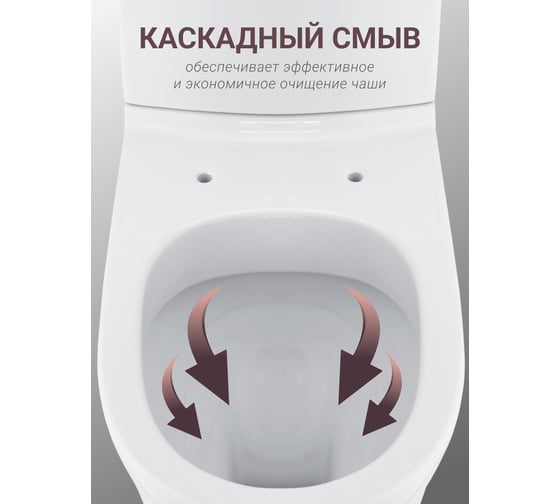 Унитаз-компакт Santek "Юнион" стандарт, 2-режим, сиденье дюропласт, металлический крепеж, softclose, тонкое 00052460