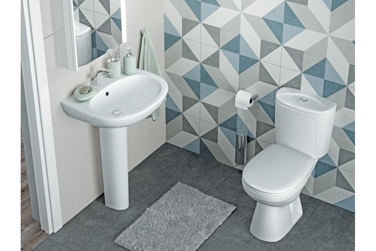 Унитаз-компакт Santek \"Анимо\" выпуск в пол, стандарт: 2-режим, сиденье ...