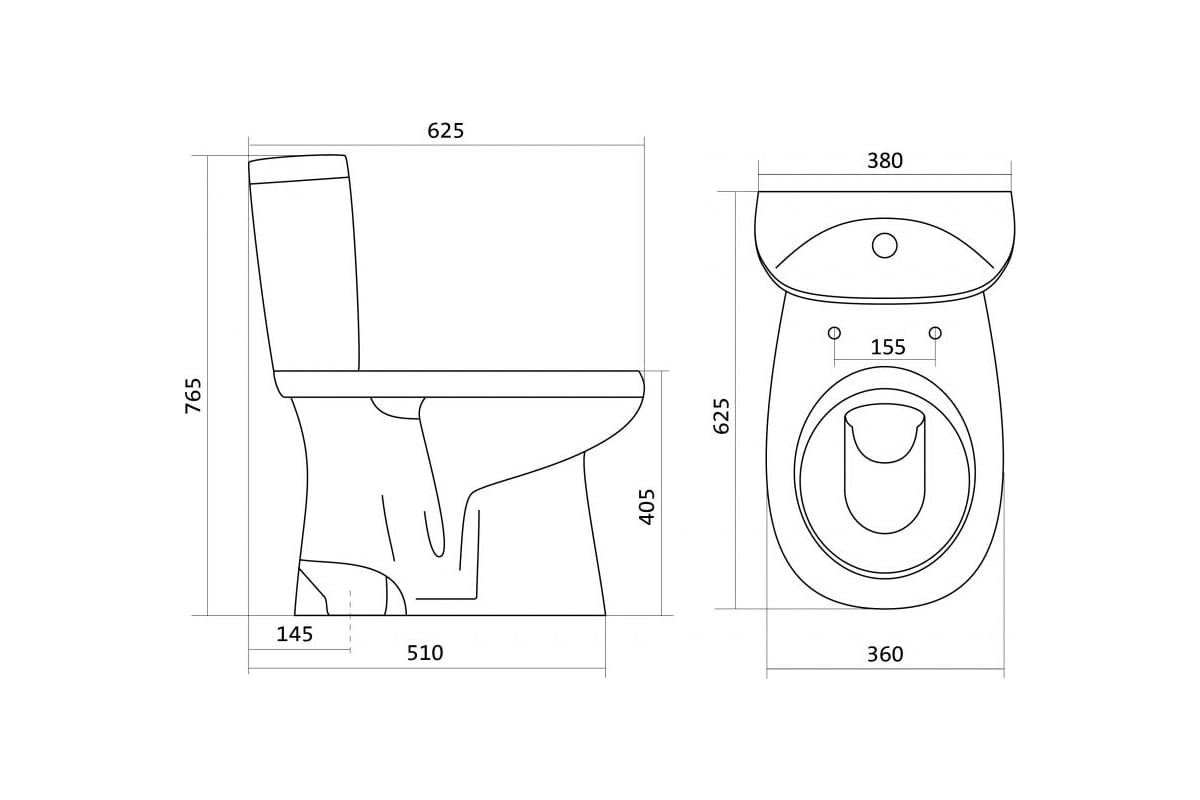 Унитаз-компакт Santek \"Анимо\" выпуск в пол, стандарт: 2-режим, сиденье ...