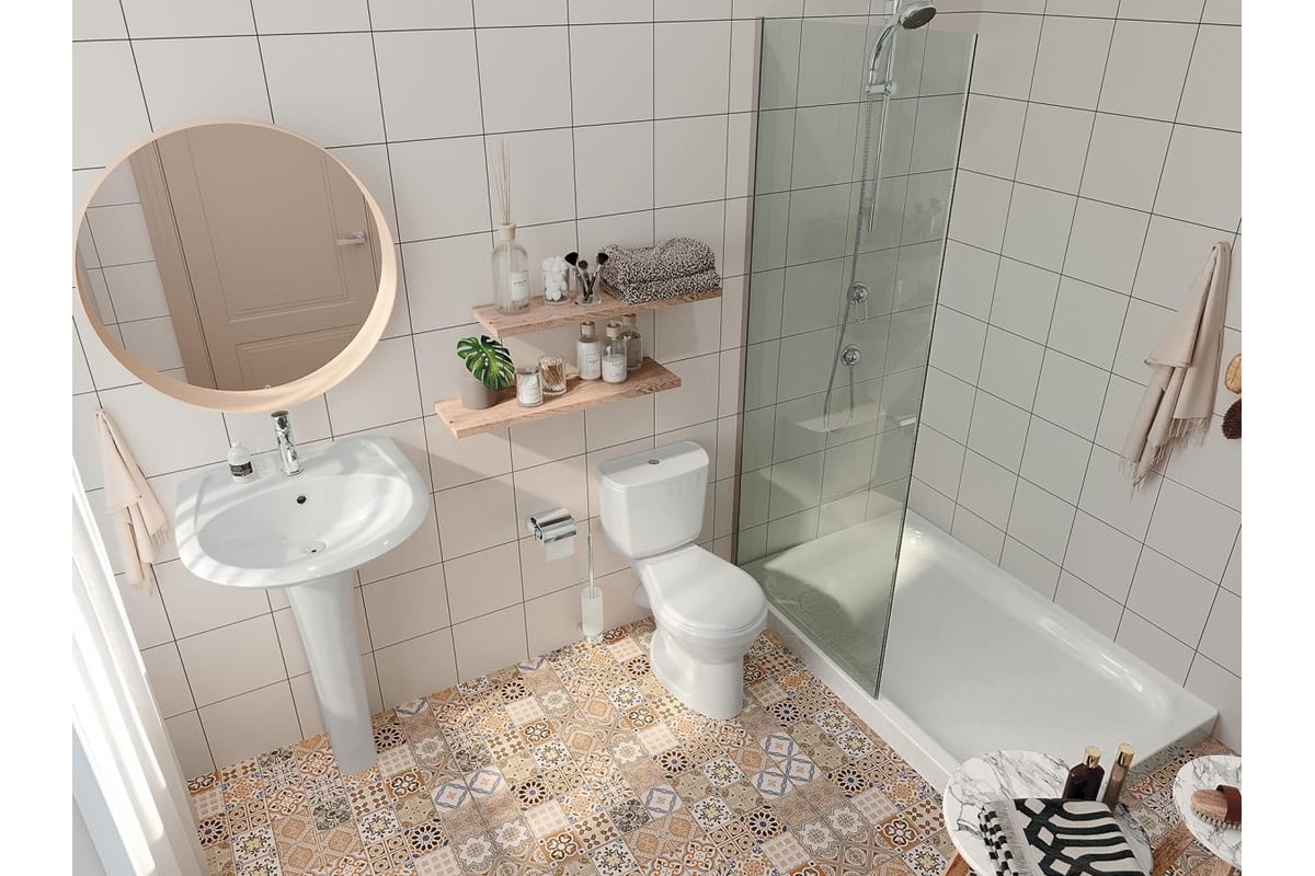 Унитаз-компакт Santek \"Бриз\" эконом: 2-режима, сиденье дюропласт ...