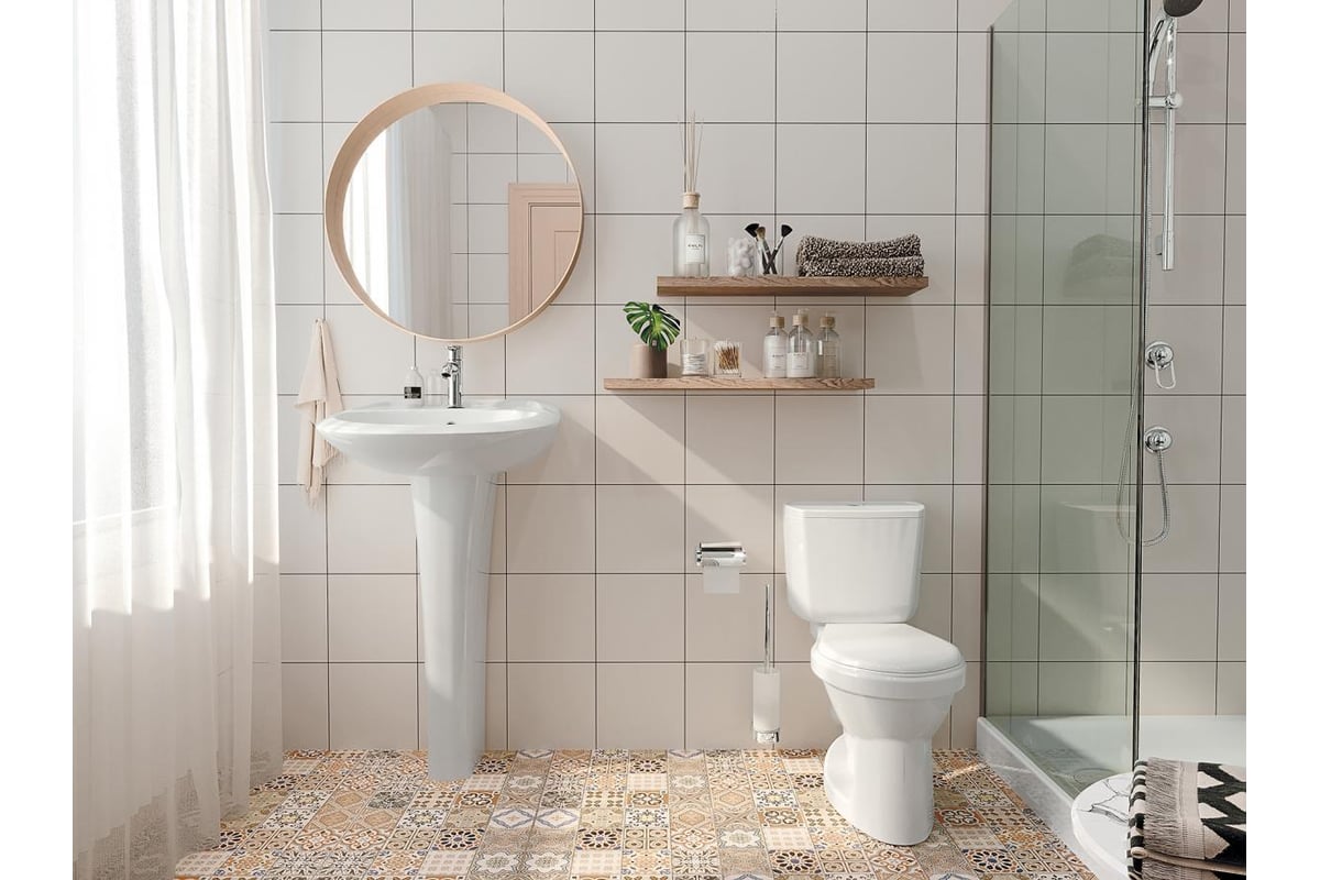 Унитаз-компакт Santek \"Бриз\" эконом: 2-режима, сиденье дюропласт ...