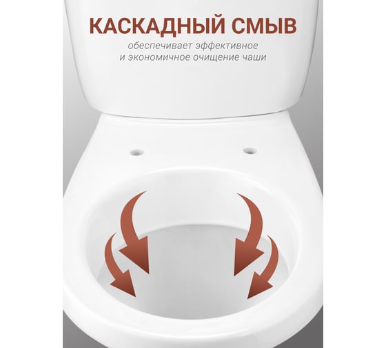 Унитаз-компакт Santek "Анимо" прямой выпуск, эконом 1-режим, сиденье полипропилен 1WH110035 00040022