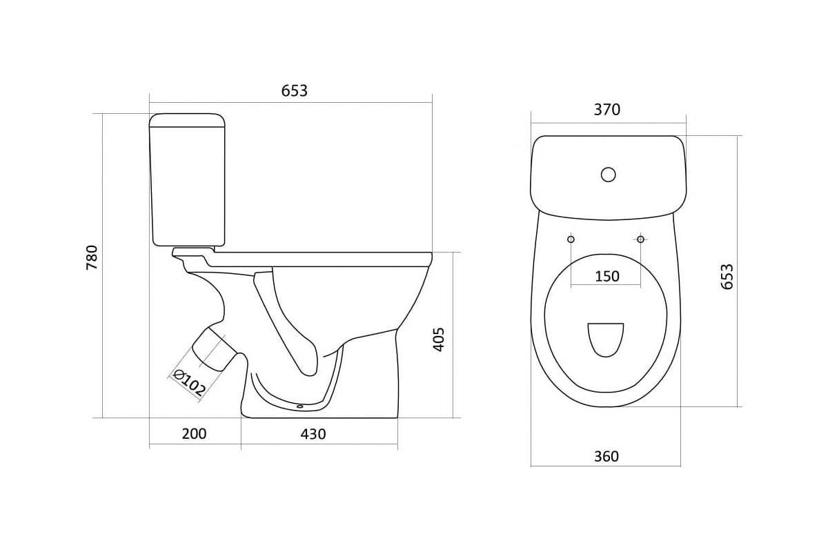 Унитаз-компакт Santek \"Бореаль\" антивсплеск, стандарт 2-режима, сиденье ...