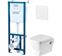 Подвесной унитаз Santek Пэк "Нео" с сиденьем SC, инсталляция, панель белого цвета 00050183