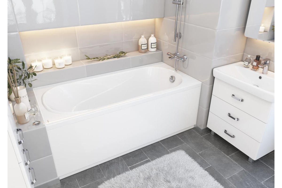 Акриловая ванна Santek КАСАБЛАНКА XL прямоугольная, 180x80 см 1WH302482 ...