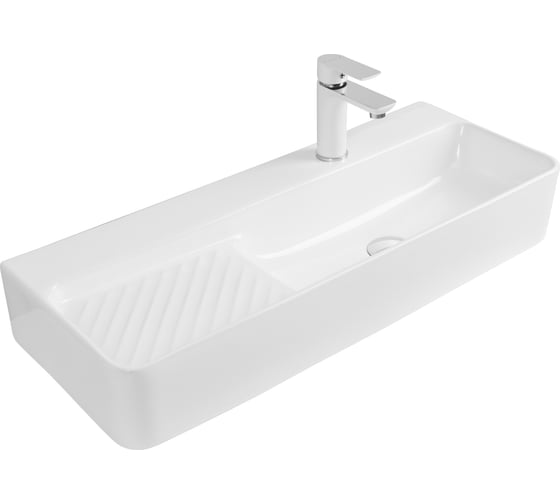 Раковина керамическая подвесная Aquanet COMFORT-5 800x305x130 с отв.под смеситель, белый (326055) 00326055 1
