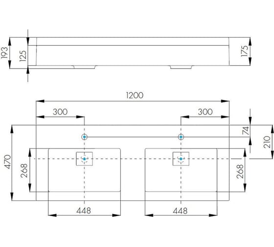 Раковина AQUATON Сакура 1200 две чаши, белая 00060801