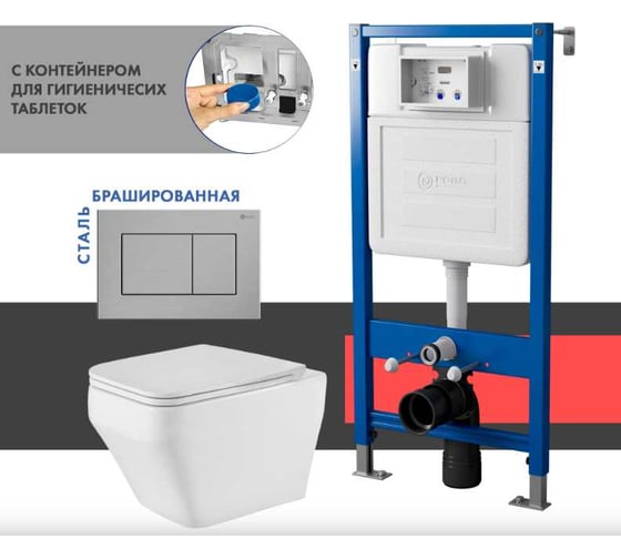 Сет системы инсталляции с унитазом Point Аврора PN48508SB