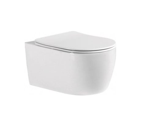 Подвесной унитаз Aquatek AQ1106T-00 ЕВРОПА TORNADO 490х360х250 мм, тонкое сиденье с механизмом плавного закрывания, крепеж 00000138557