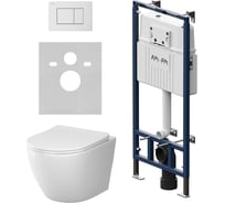 Инсталляция AM.PM MasterFit с клавишей S глянцевый белый, с подвесным унитазом Like Aquaspin, с сиденьем микролифт IS100201.801900